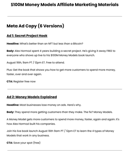 $100M® Money Models FREE Digital Bundle + 12 Playbooks ($6000)